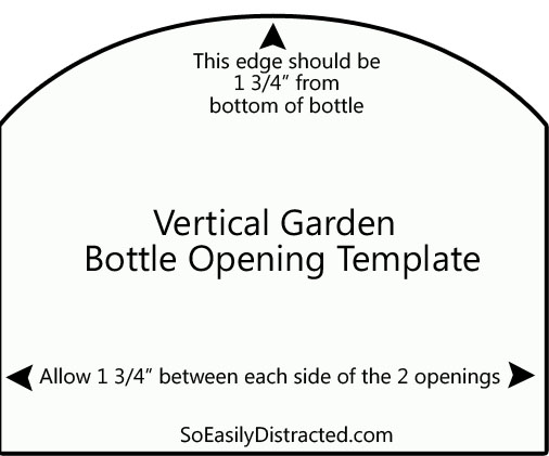 Plastic Bottle Vertical Garden Opening Template