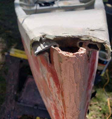 Repairing Canoe Deck End Cap Front
